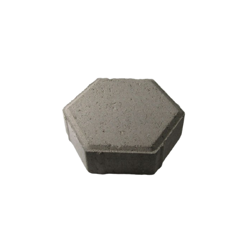 Hexagonal paving blocks in grey